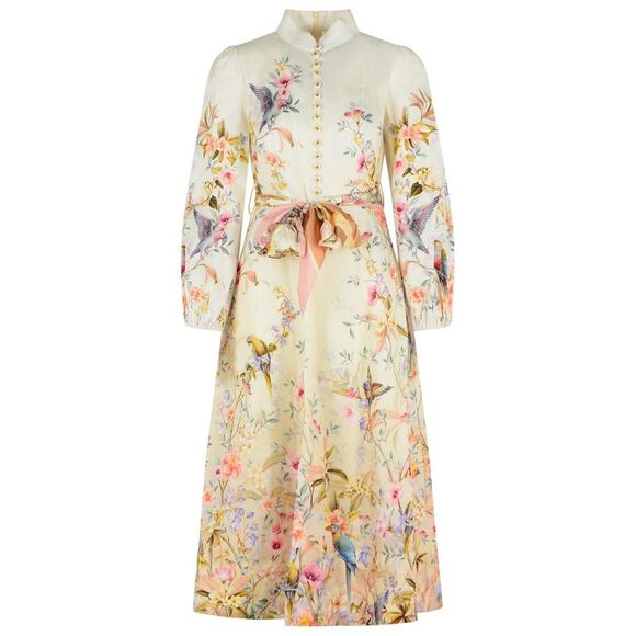 Zimmermann 'Rebellion' Cream Linen Long Dress Women